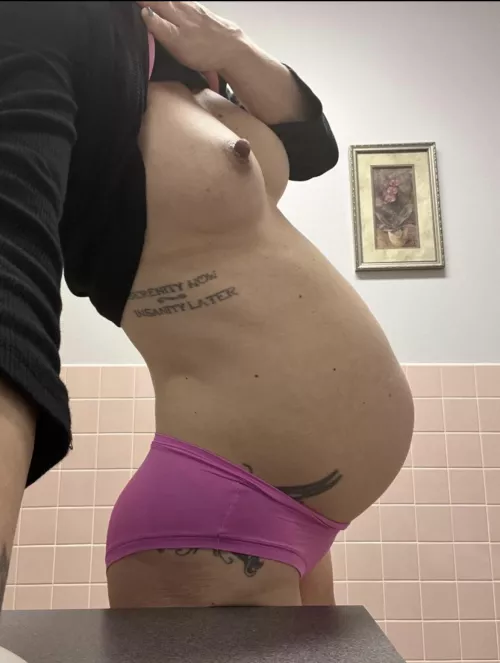 Having some fun at work..pregnancy makes me horny always!