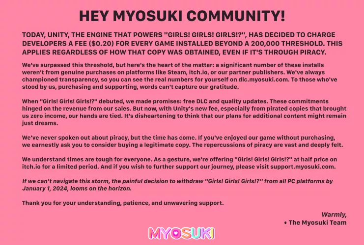 Important Announcement from Myosuki