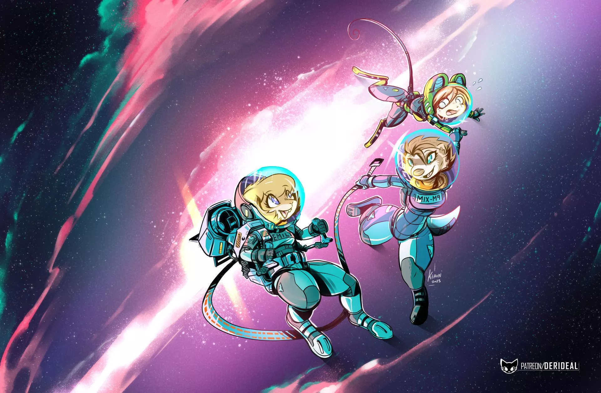 Space walk girls (art by me)