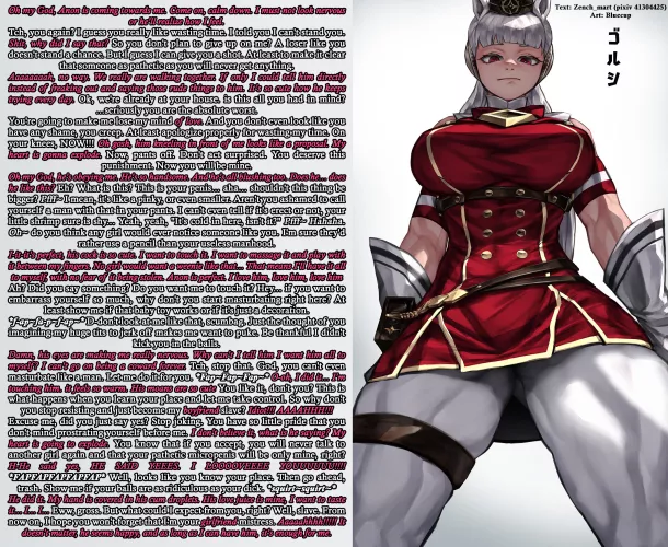 The horsegirl hate (love) you, right? [commision] [SPH] [SPA] [Tease] [Tsundere] [Handjob] | Art: Bluecup ((COMMS OPEN))