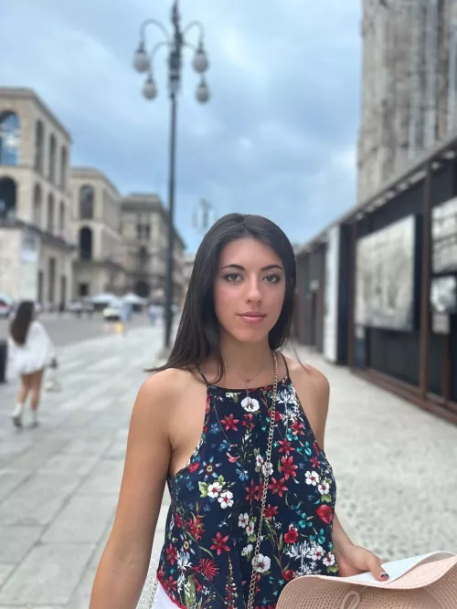 Walking around the city with my braless top F19