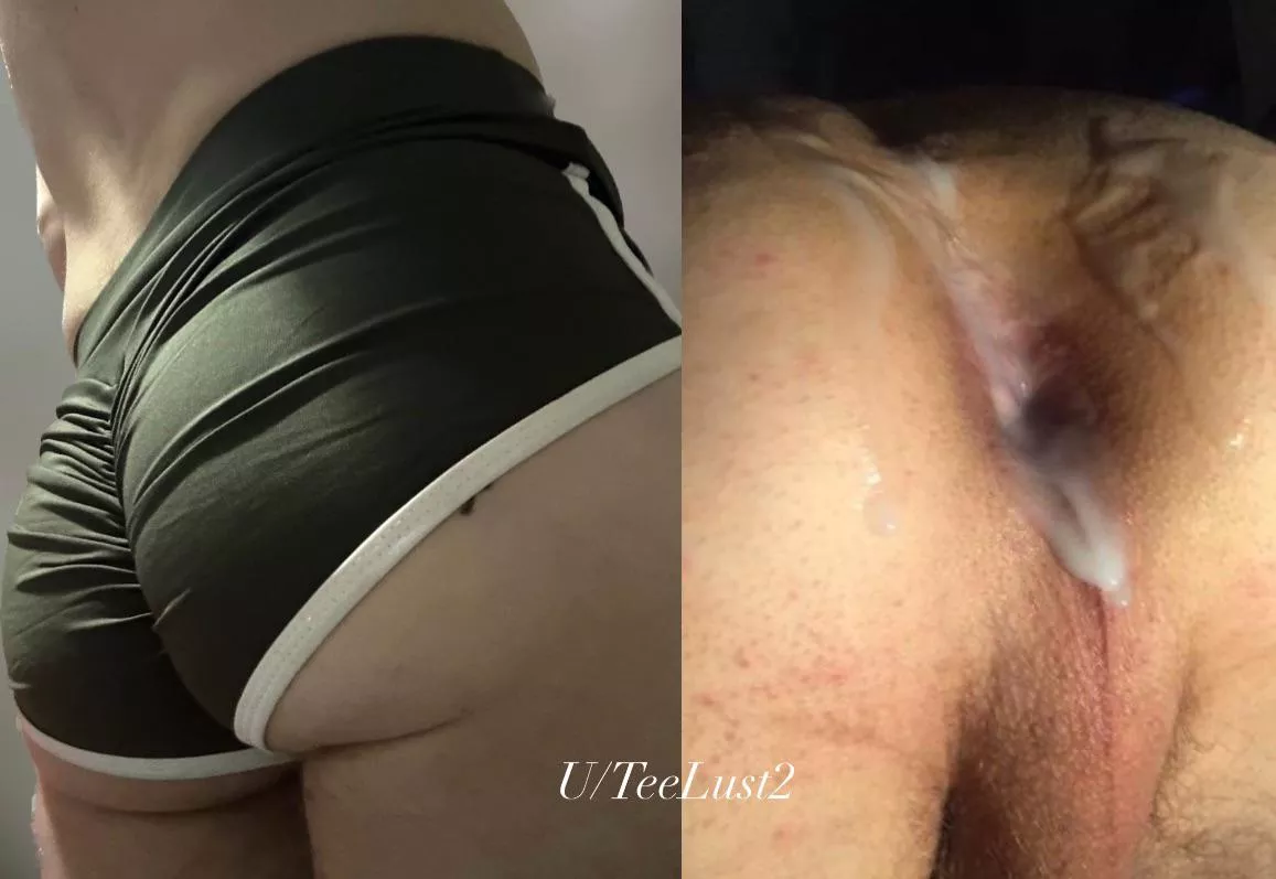 [18] Before & after - my shorts are a dick magnet and work every time 🙊