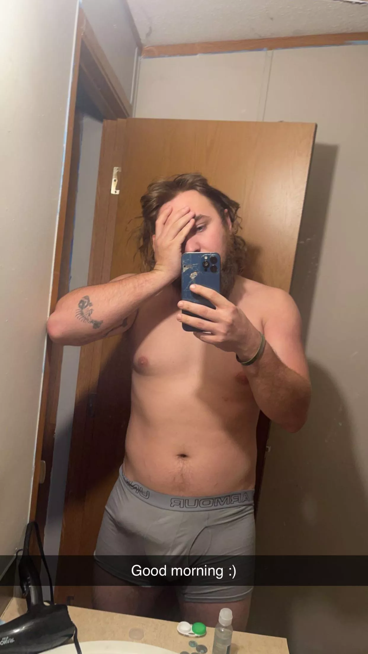 Something about grey boxers and morning wood