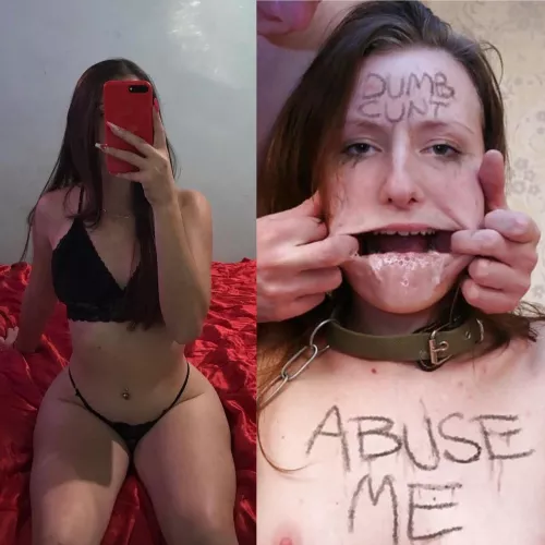 Your Gf before she agreed to fuck your bully vs after