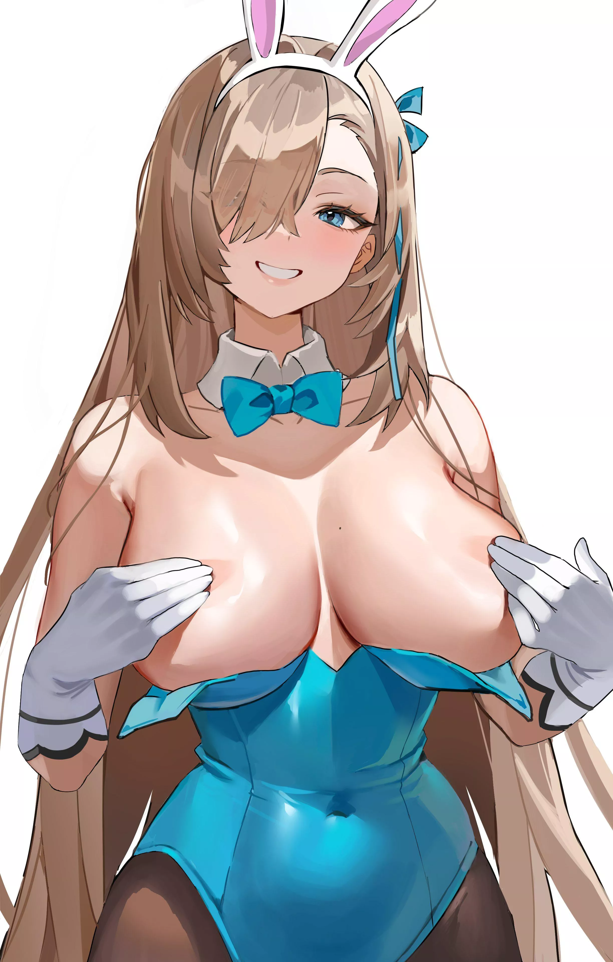 Asuna Teasing Her Boobs (Blue Archive)
