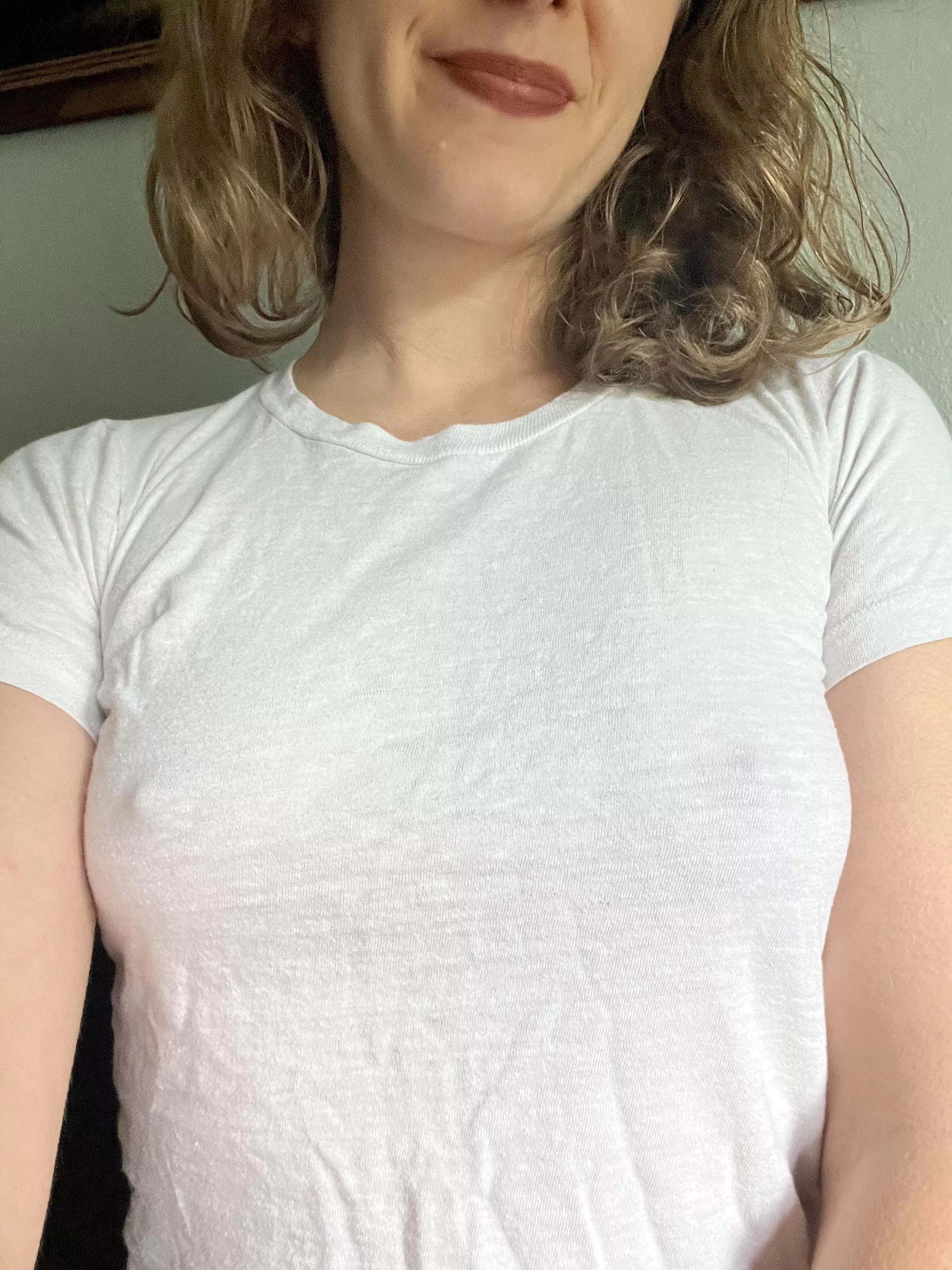 Braless and just going about my day!