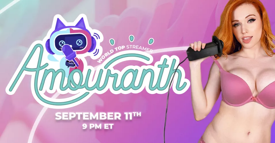 Join Amouranth, TONIGHT at 9 pm EST (6 pm PST) on Jerkmate
