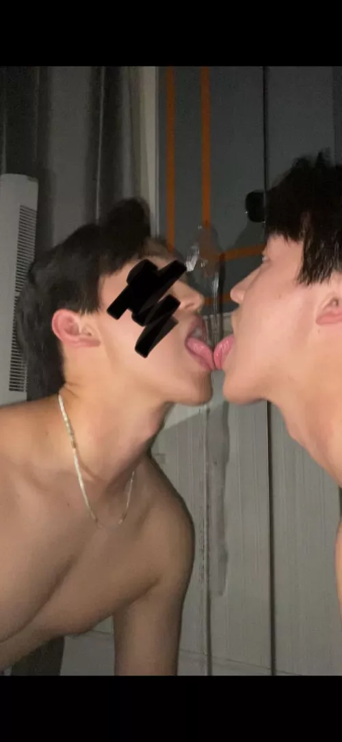Licking my cum off the mirror