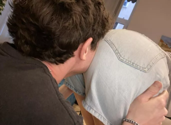 Making this fool inhale my farts for the month because I caught him cumming without permission. OC.