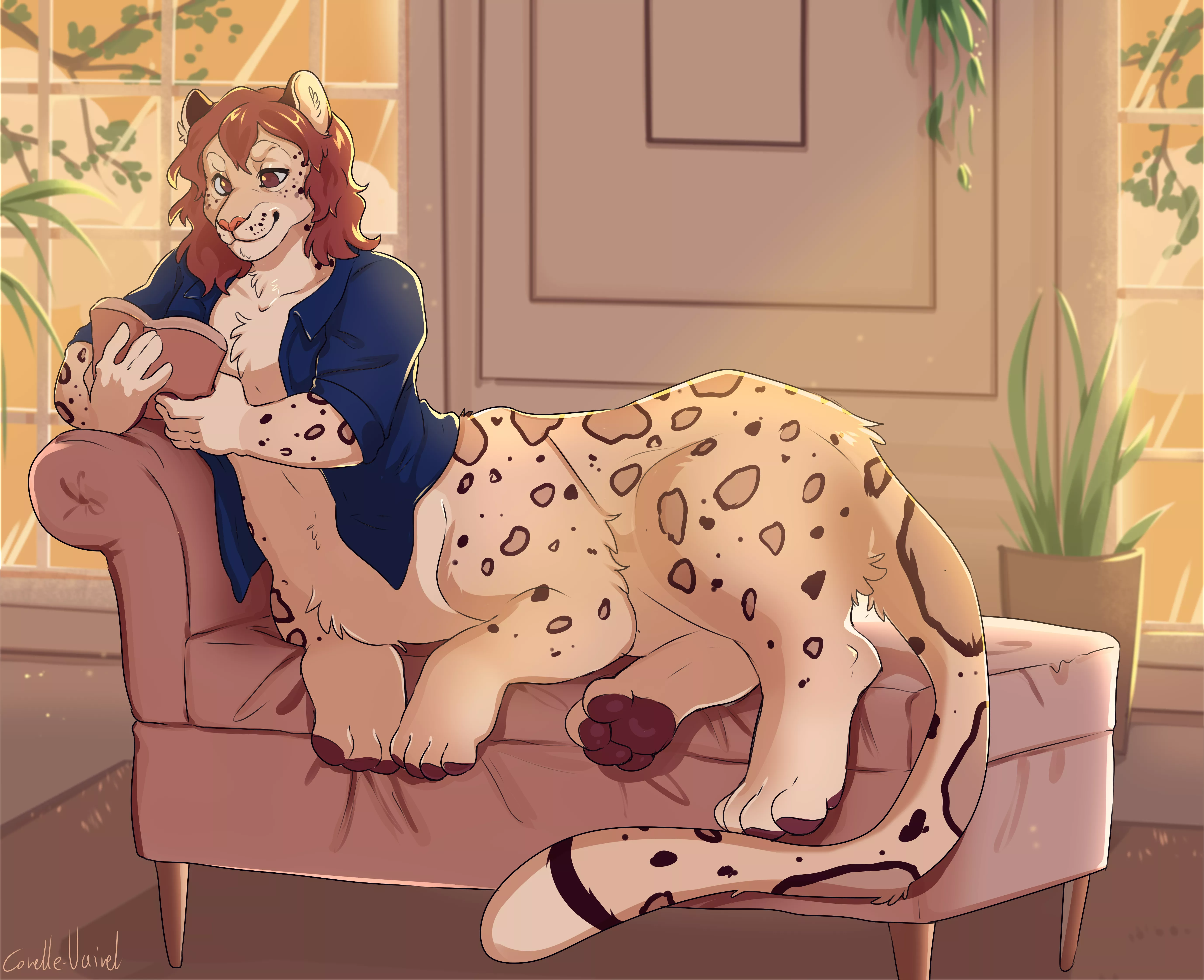 Relaxing with the book (Finished commission for alexshrub ☺️)