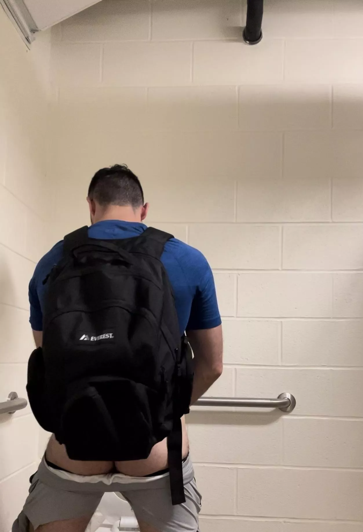 Water the public toilet after my pool session