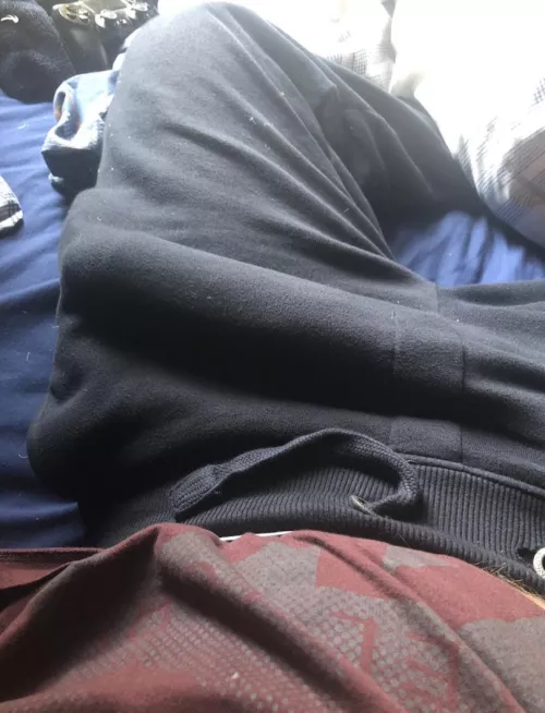 Who wants a peek under the sweats?