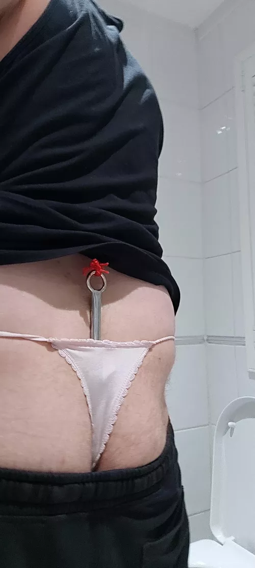 Anal hook and sexy panties on