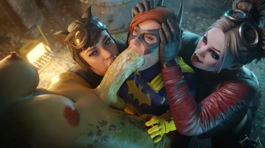 Batgirl defeated by the Futas of Prey