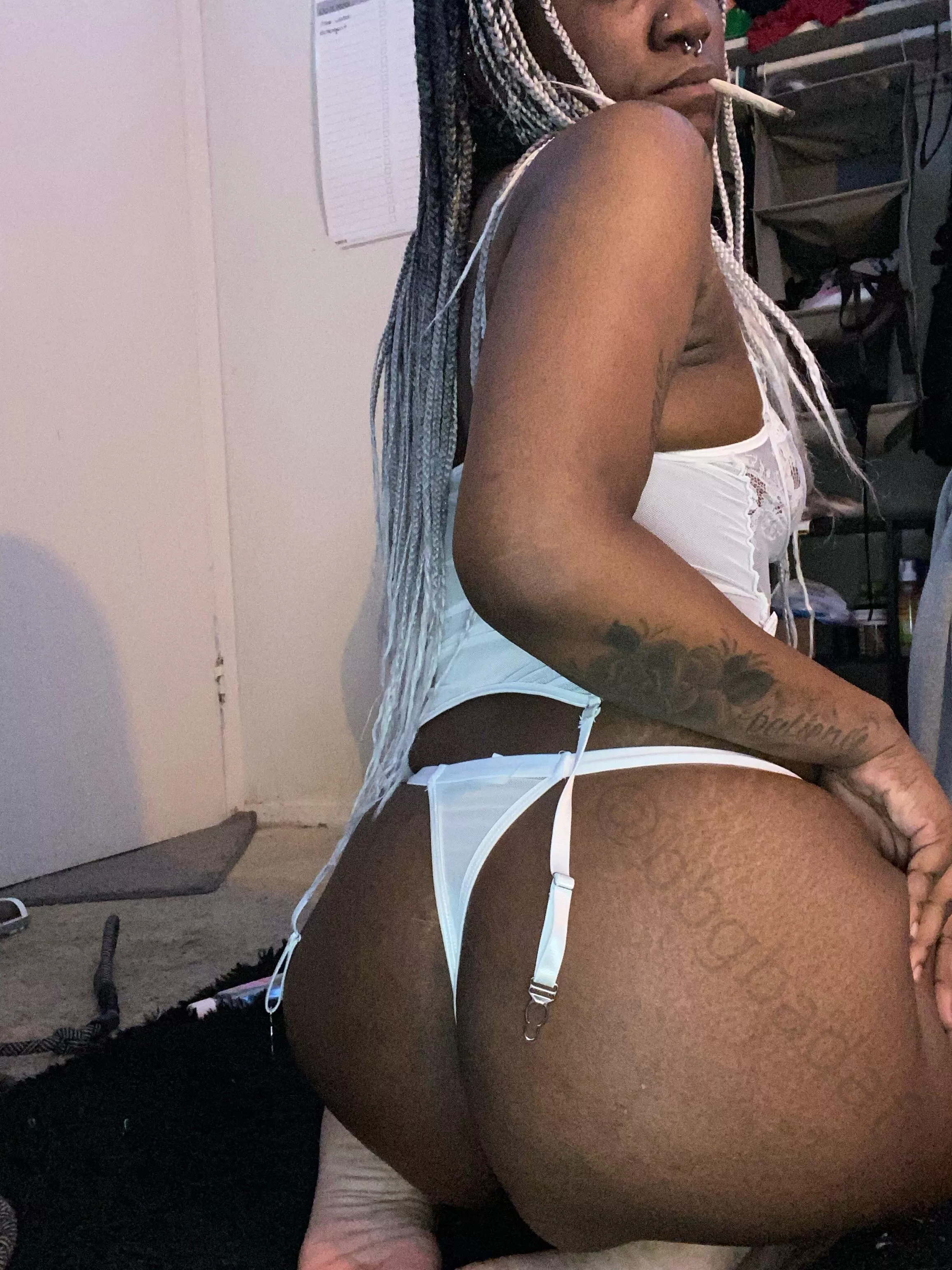 how would you react to me sitting like this in front of you smoking my joint