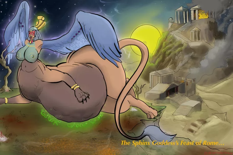 {Image} {Mass Vore} Jamlia The Sphinx Goddess Devours Rome