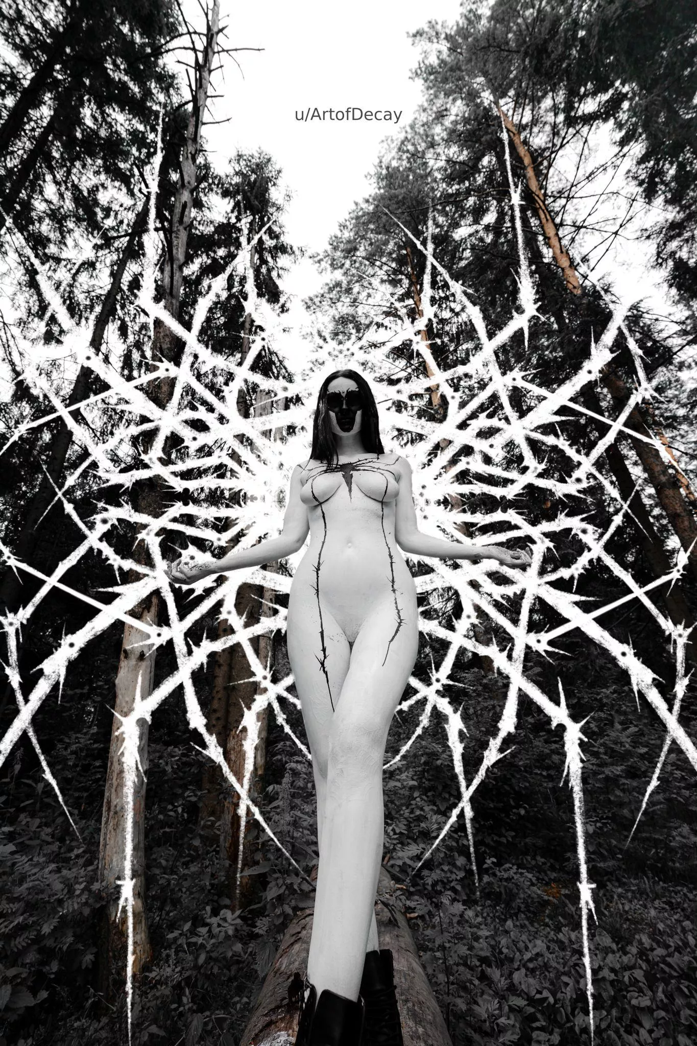 White-Venom cosplay model Kate-Zvkvt photo Roycoreroy body art Art of Decay