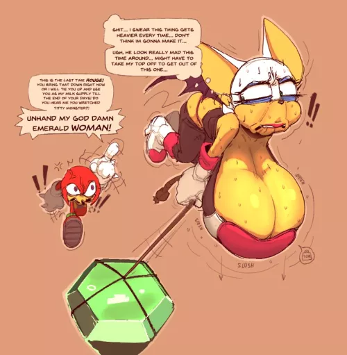 Another failed emerald heist from Titty the Bat (Artist:SixSidesOfHead)