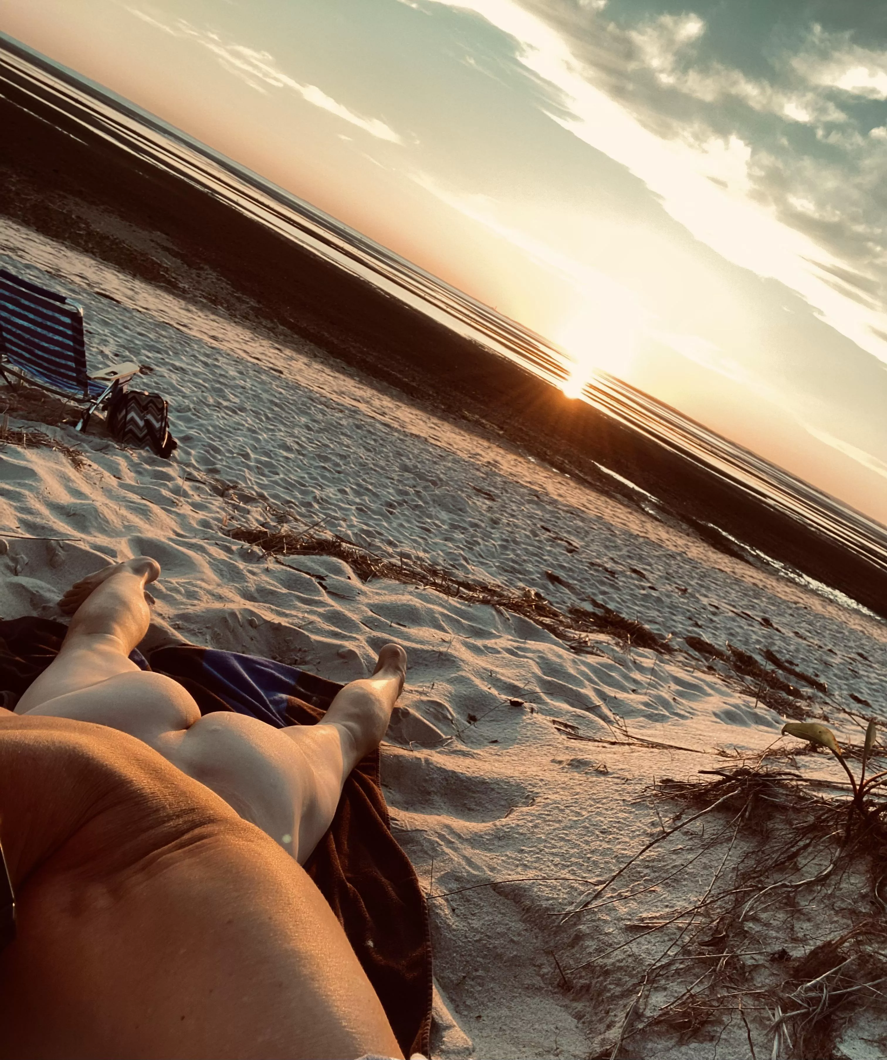 Moon rising. Sun setting.