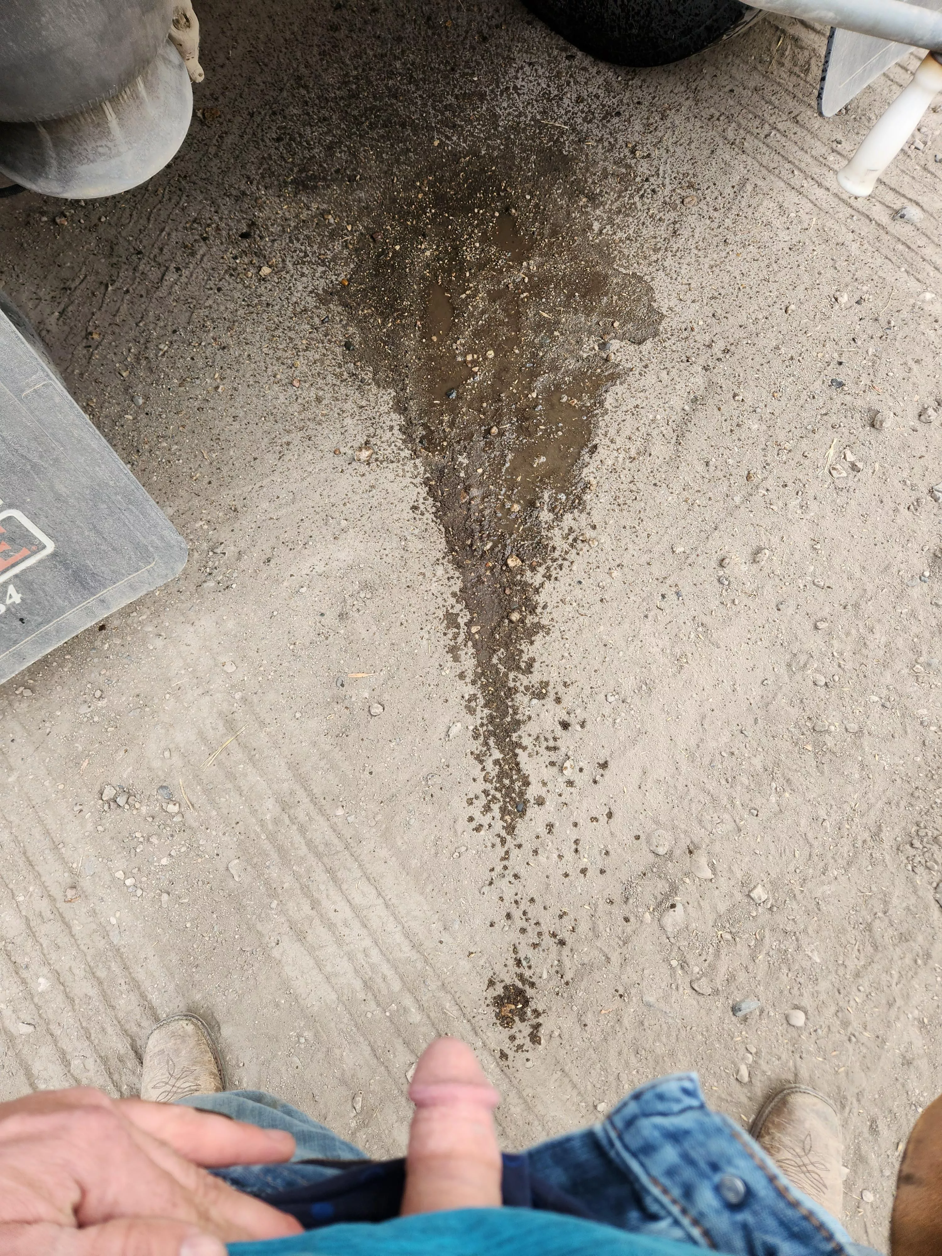 Wetting down the road behind my truck😈