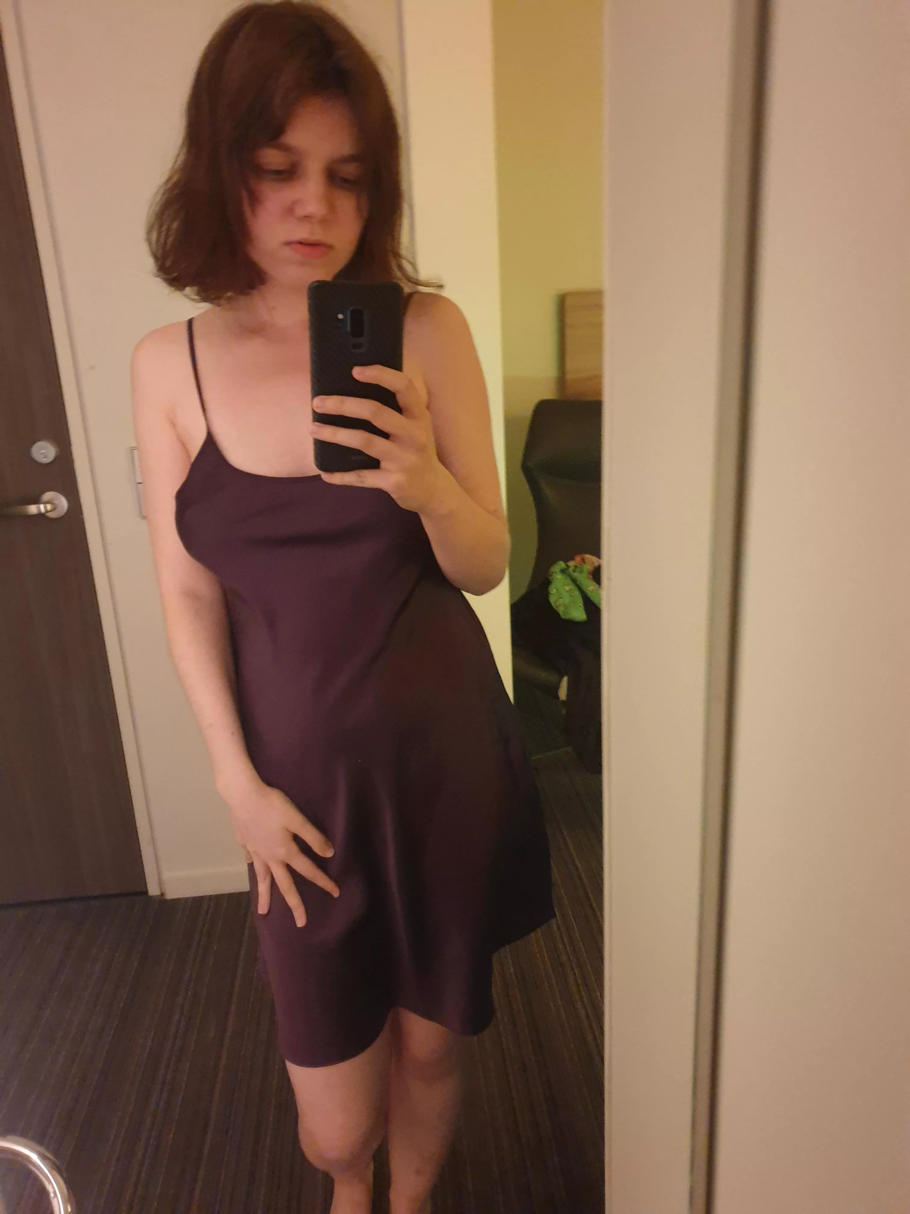 [F] I think purple satin suits me