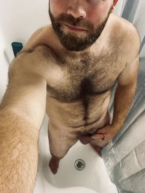 Morning workout, done. Join this 6’5” dadbod in the gym shower for round 2?