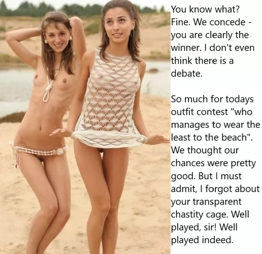 Chastity Fantasy: Caption 368. You're a real winner, you know that?