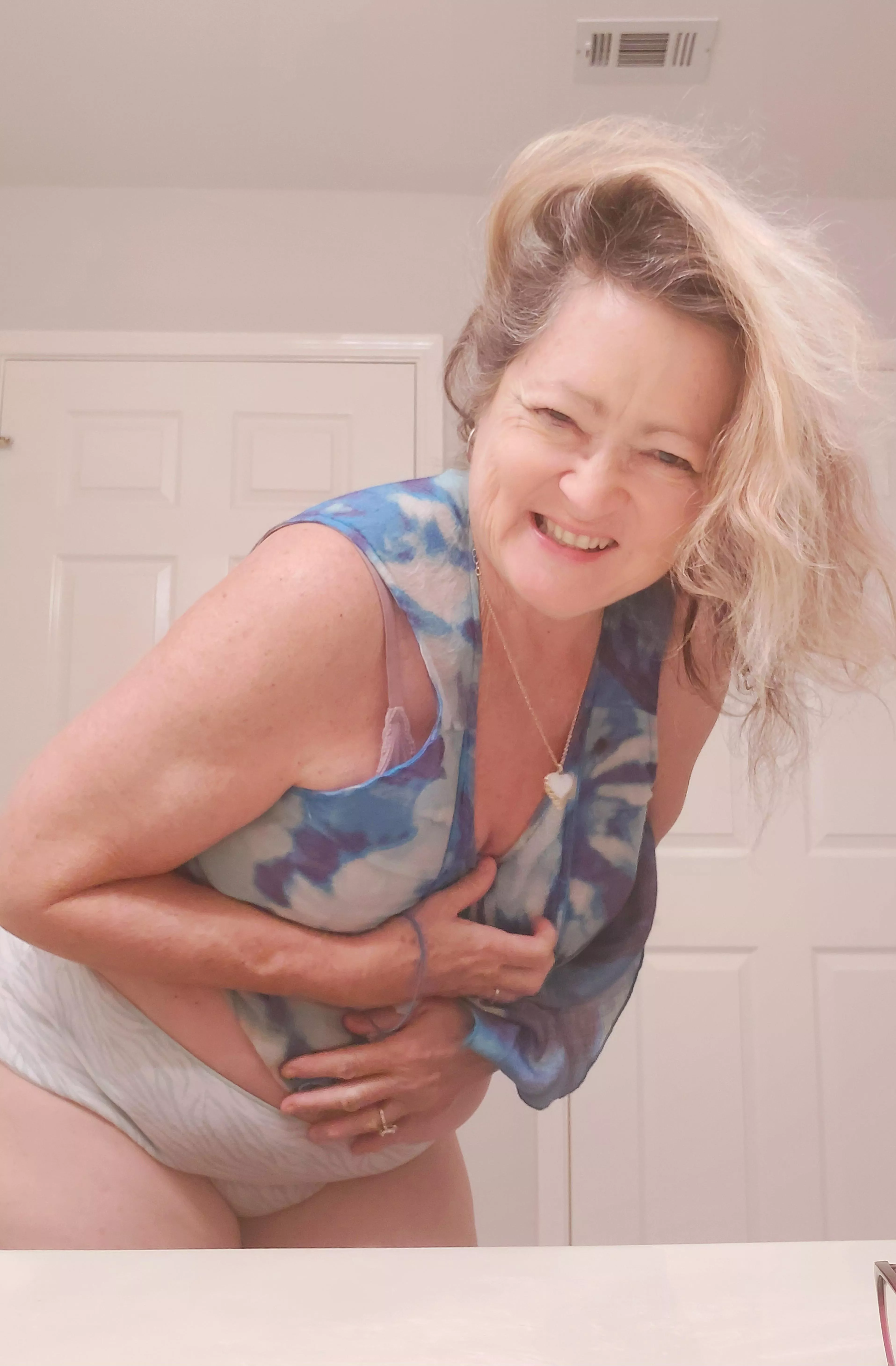 I'm blonde so squeeze me hard