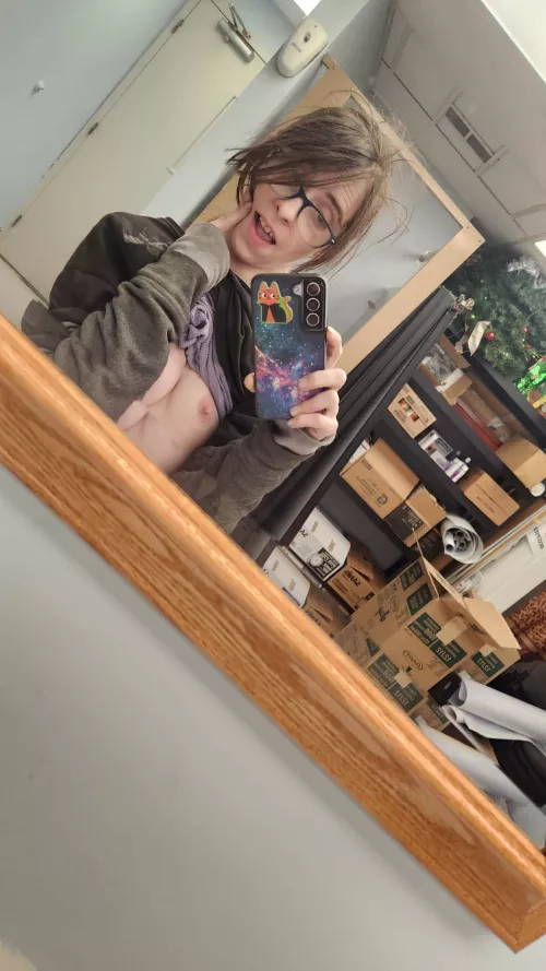 sneaky in the supply room