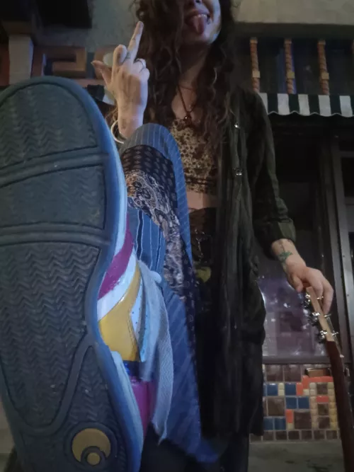 Went for a piss in an alley right before this was taken.. 😏 now Beg Me for the privilege of licking it off My soles.