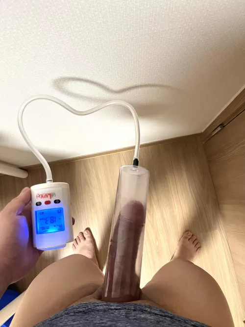 Added penis pumping in the night routine