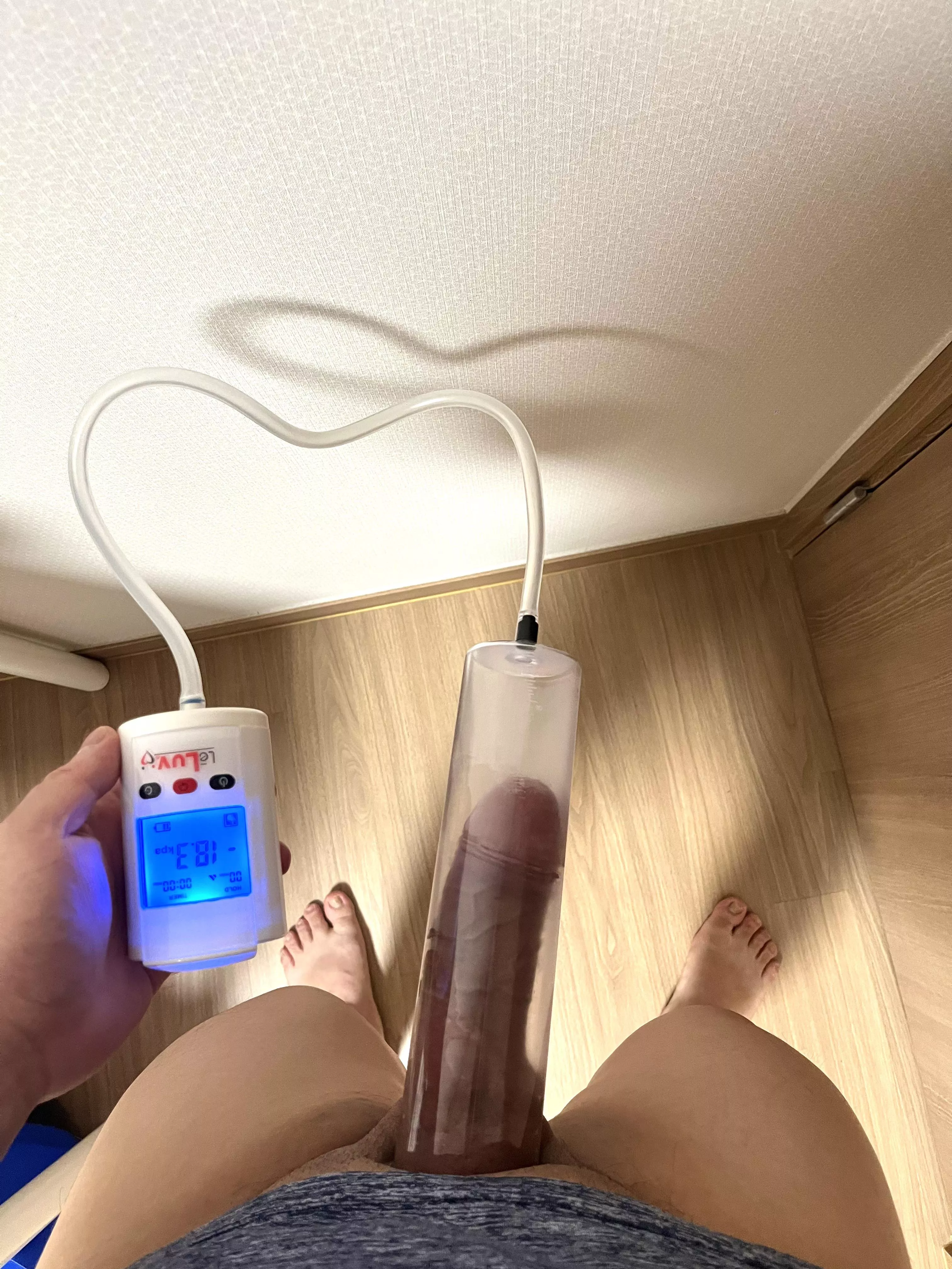 Added penis pumping in the night routine