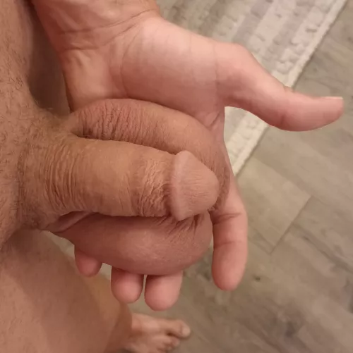 I love that I can cradle my dick on my sack.