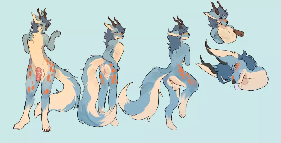 [M] Ref sheet for a shy boi (art by me)