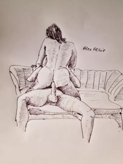 sofa sex . by Alex me . quick pen sketch
