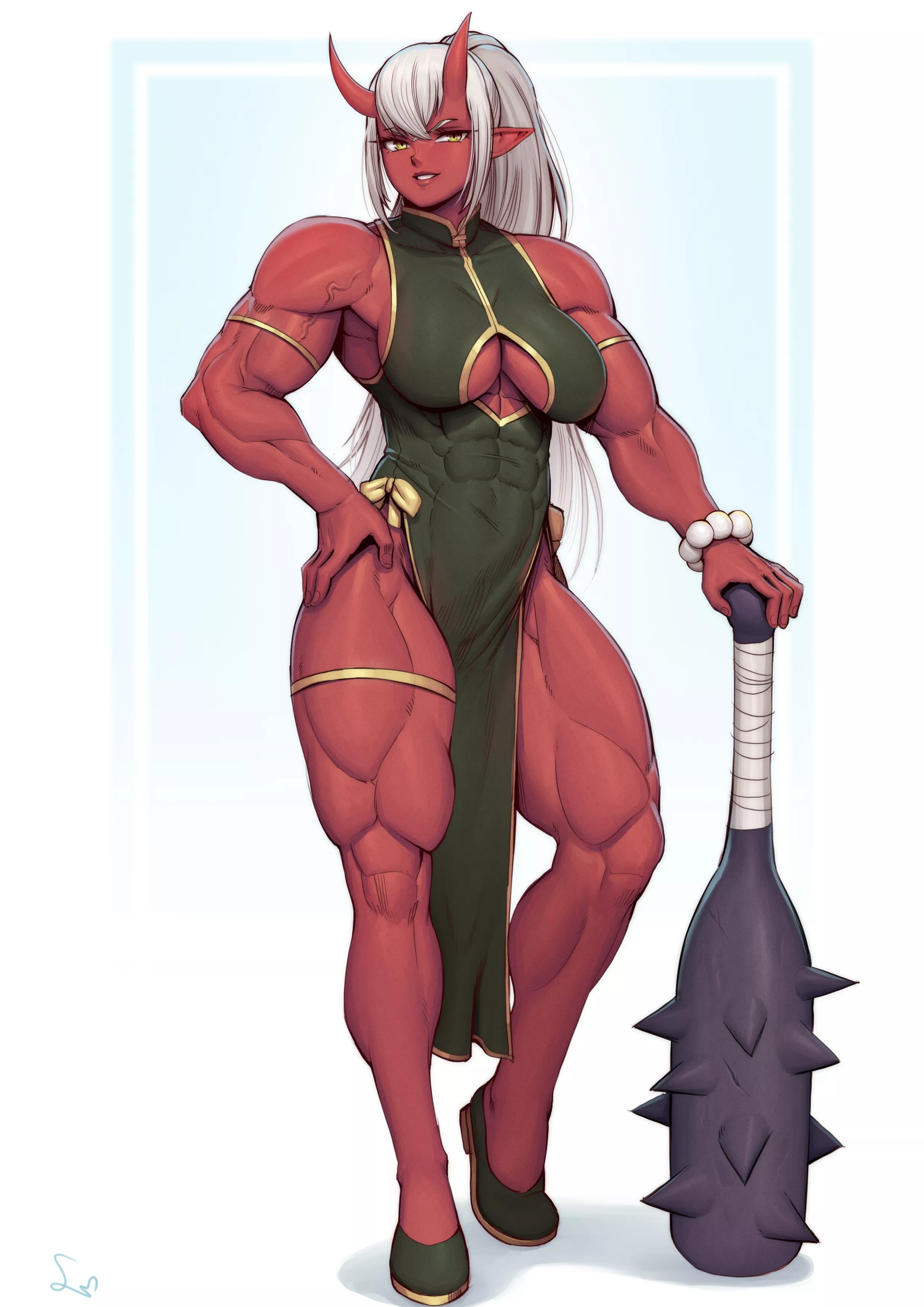 Buff oni girl in Chinese dress [Artist: SpeedL00ver]