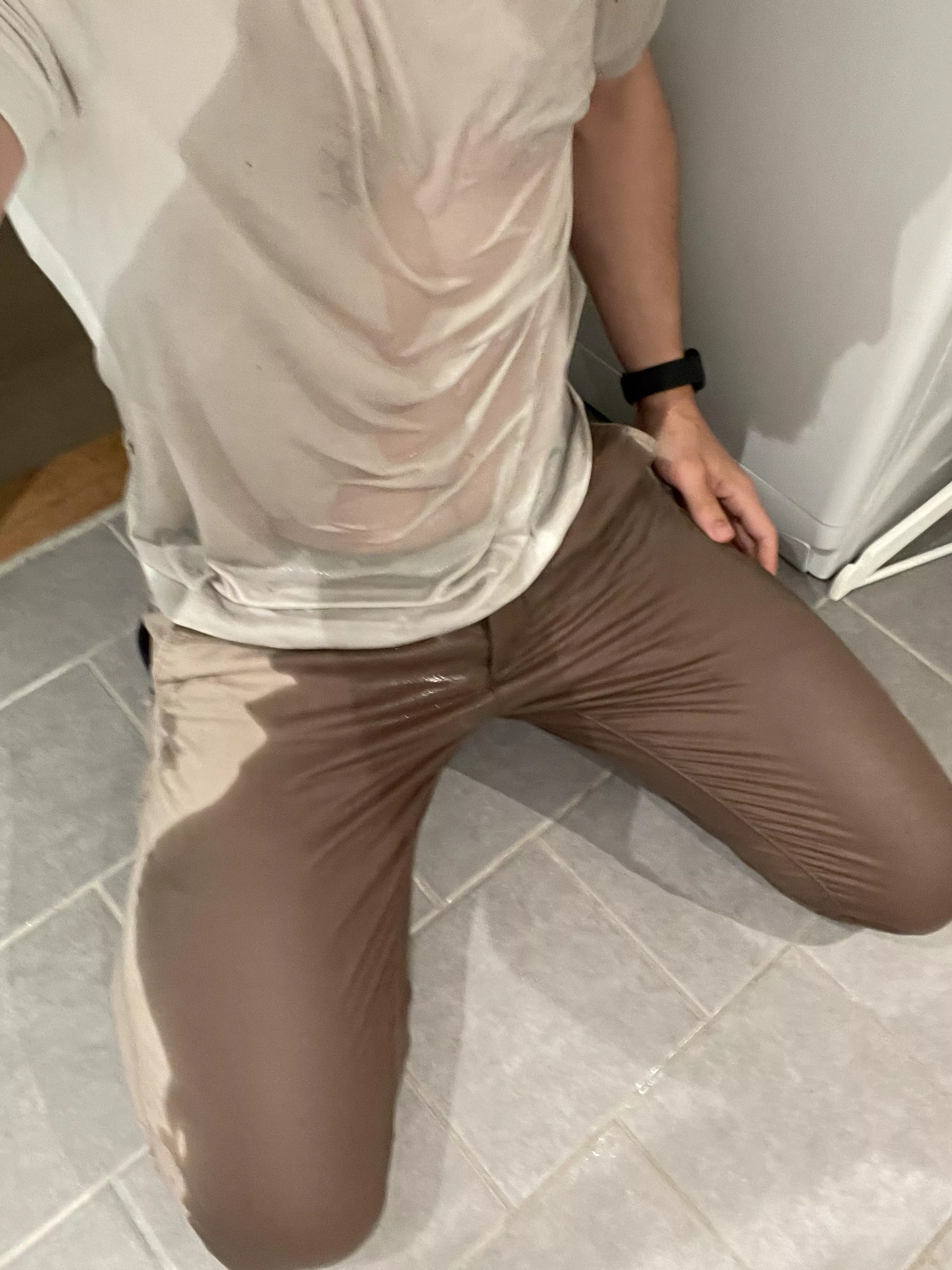 Pissed all over myself, and laid down in my puddle. Felt great.