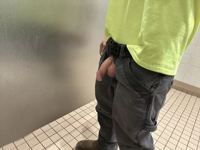 Stopped at Walmart and somebody in the next urinal was trying to catch a glimpse so I backed up and gave a show😂😂