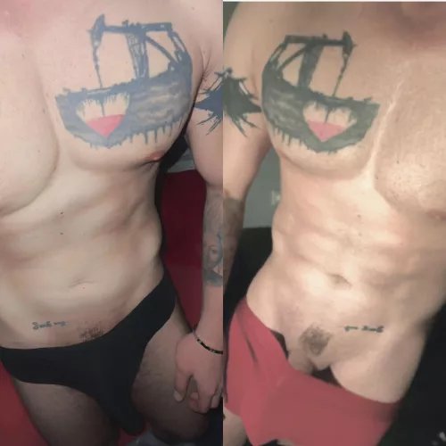 Black thongs or Res boxers