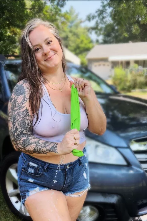 Cars, wet tits, what's missing here though?