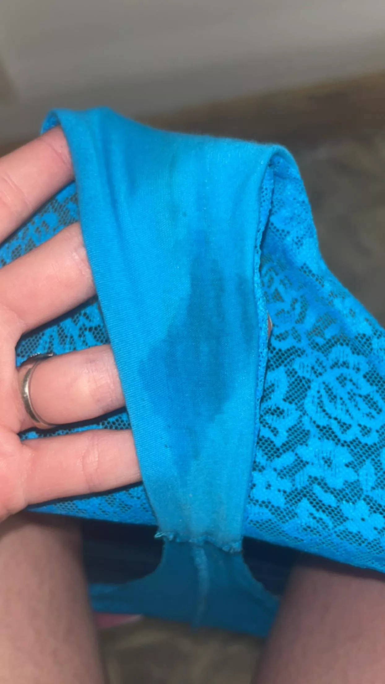 I’d love to see this blue thong wrapped around your cock