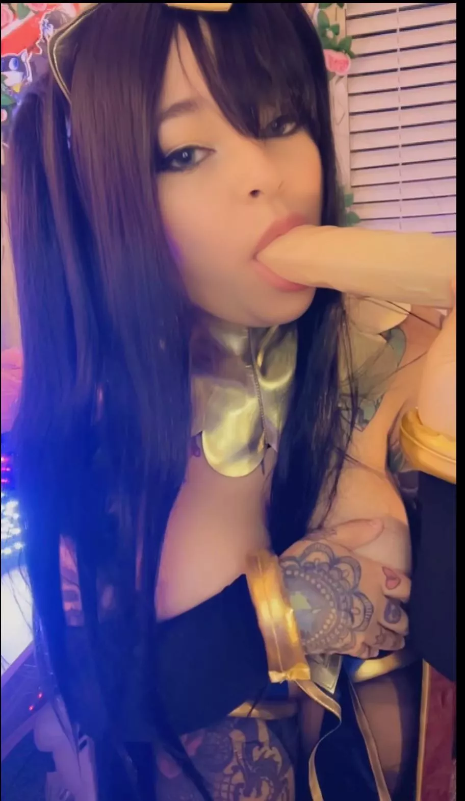 Irl Tharja sucking her masters cock (OC)