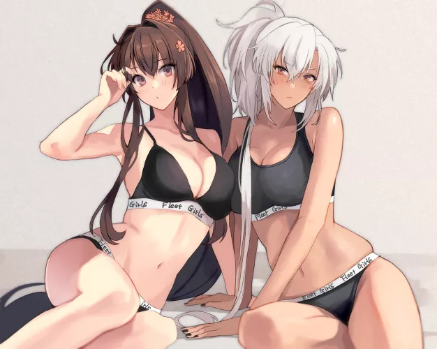 Yamato and Musashi doing some underwear modeling [Kancolle]