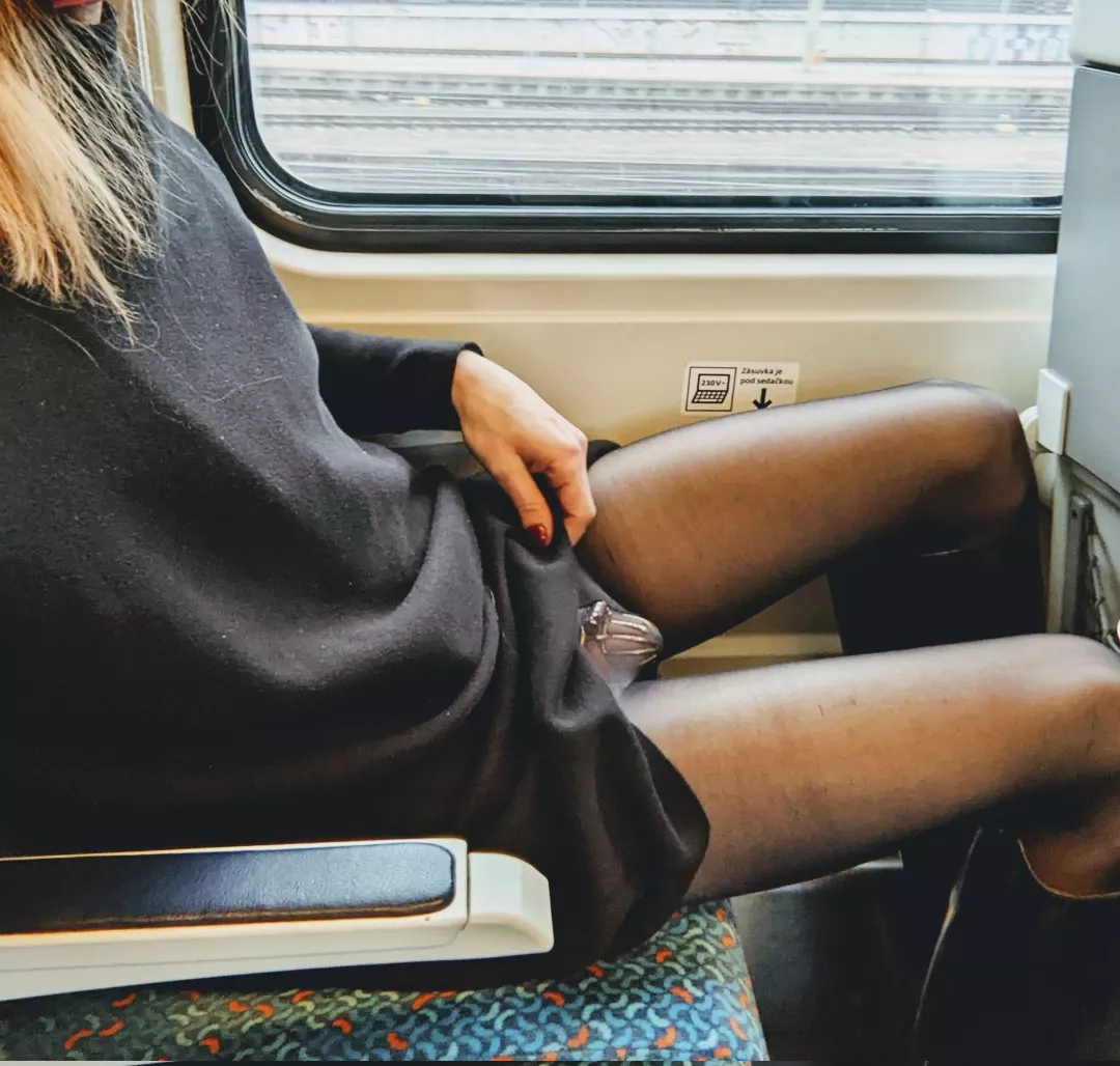 Always caged like a good girl. Do you want to sit next to me?