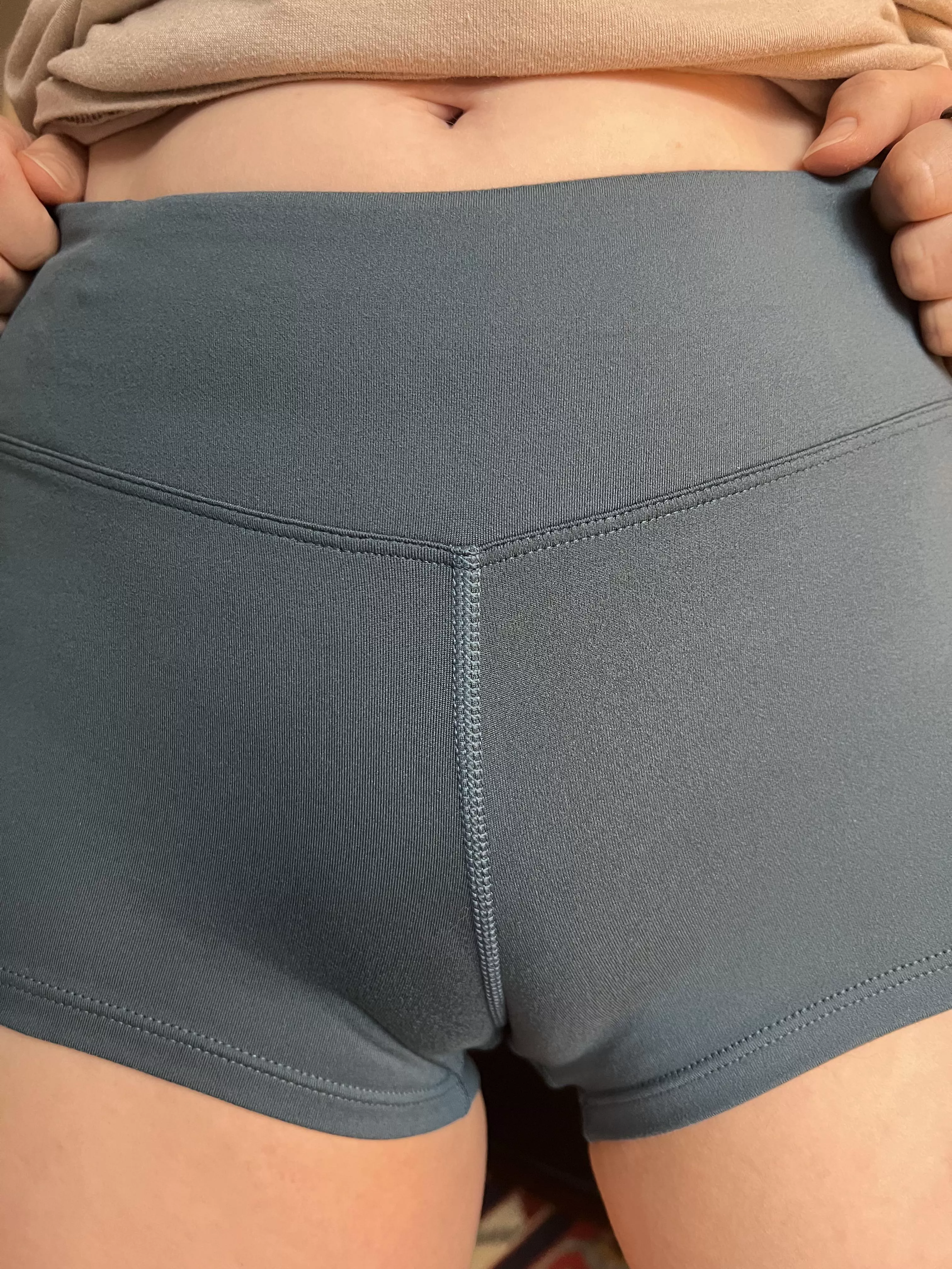 “Are these too short for the gym?” she asks.