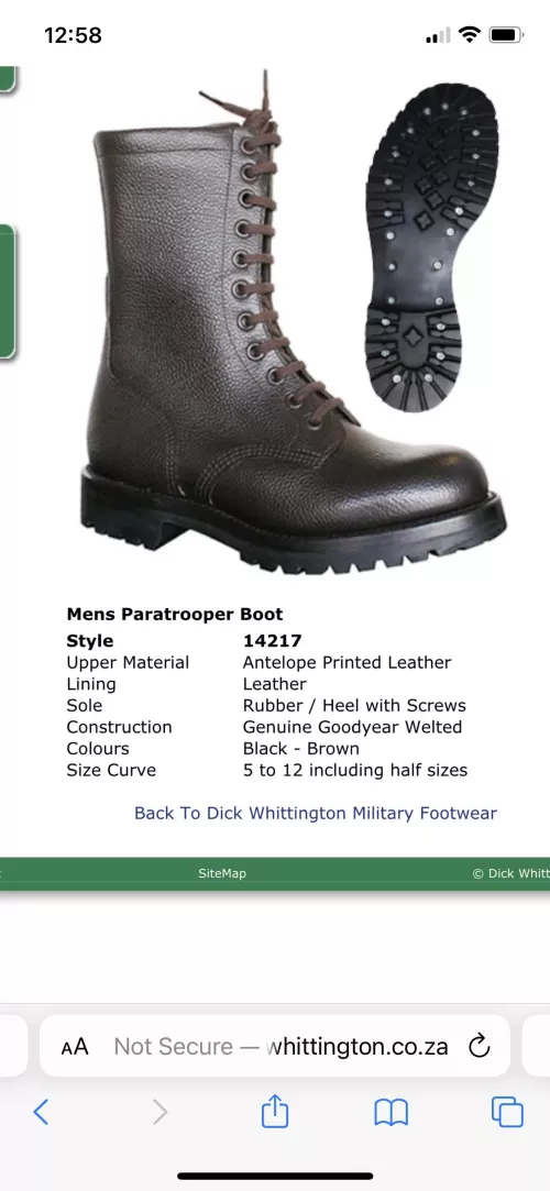 Does anyone have experience wearing or sourcing they’d boots from South Africa?
