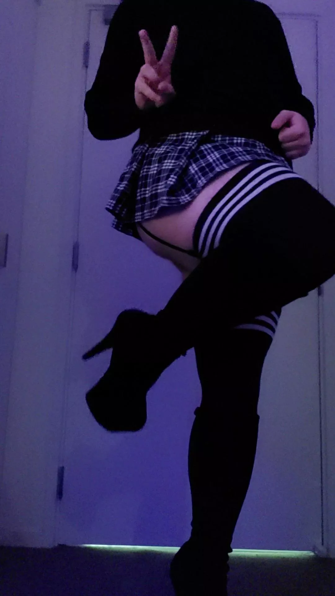 Gaming in heels and a skirt