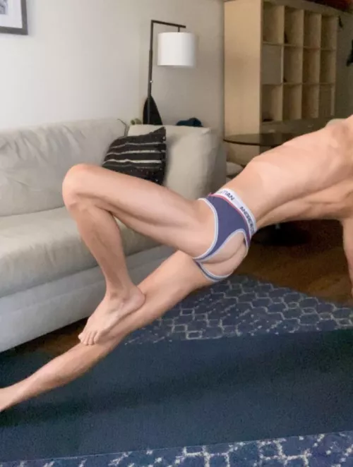 I love doing yoga in a jock
