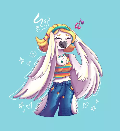 my first oc bird, Erika 🌈💞