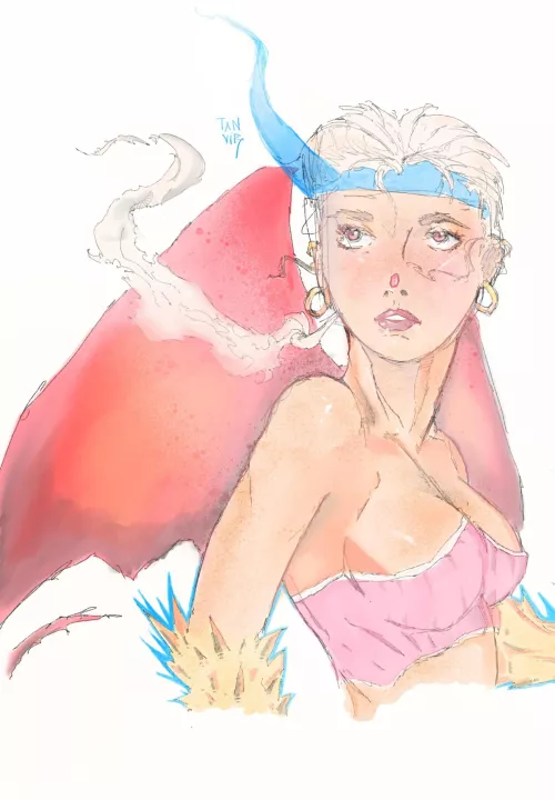 [OC] Dragon girl, Drawn by me